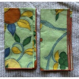 Set of 2 17" Square Cloth Napkins Pears Fruit NWOT Rose Tree Chartes Pattern